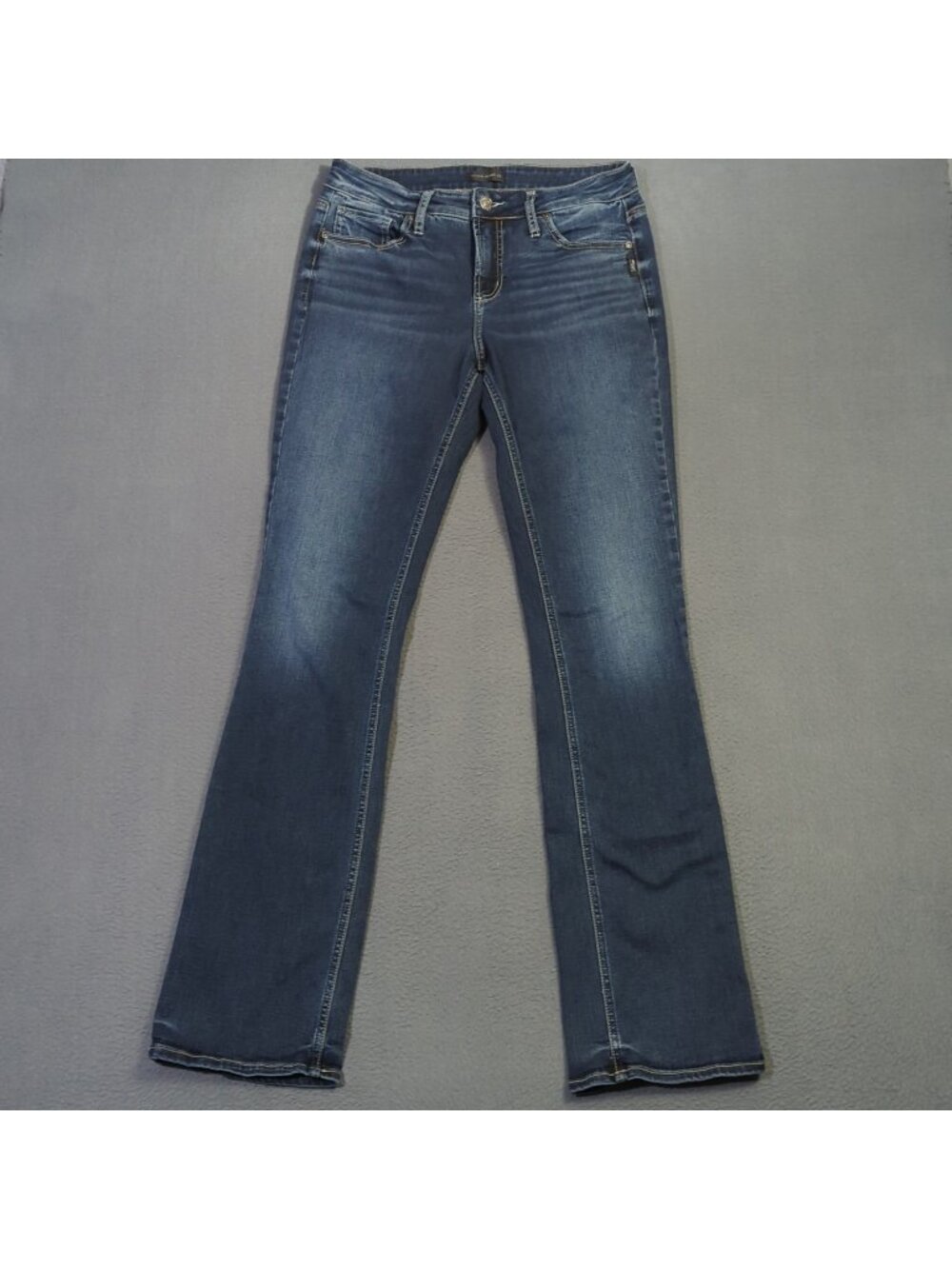 Silver Jeans Women's 28x35 Fits 30x34 Blue Elyse Slim Boot Denim